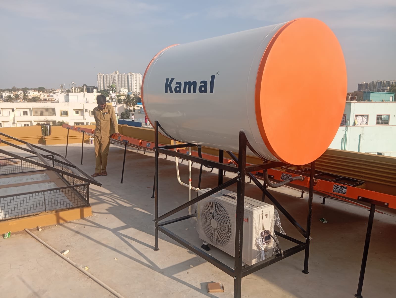 Solar Water Heater with Heat Pump 1000LPD MS Epoxy Coated (Kamal) - Image 2